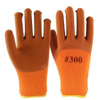 加厚加绒毛圈发泡(5双装) 冬季劳保手套毛圈加厚加绒耐磨防滑保暖塑胶带胶冷库工作工地手套