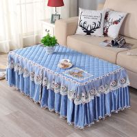 小鹿-蓝色(加厚夹棉) 宽40*长50高40cm 北欧绒布加厚夹棉茶几罩餐桌布艺台布电视柜防尘套多用电炉罩盖巾