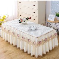 素颜-米白(布边) 宽40*长80*高40 茶几桌布长方形客厅餐桌防尘垫蕾丝电视柜帘盖布布艺全包茶几套罩