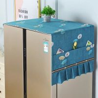 蒲公英-深蓝色[雪尼尔防滑款] 50/140cm单开冰箱 防滑冰箱防尘罩防尘布盖布洗衣机盖巾保护罩单开门双开门冰柜罩布
