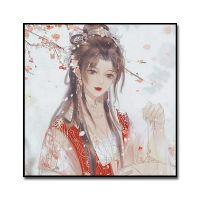 图1 十字绣 40*40厘米 古风少女动漫插画 diy十字绣钻石画刺绣套件客厅卧室背景墙装饰画