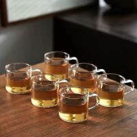 壶+304内胆+4杯_ 6个125毫升把杯 (没有壶) 加厚耐高温明火加热高硼硅玻璃泡茶壶304过滤内胆家用办公煮茶