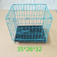 长35厘米单粪盘颜色随机发 狗笼折叠鸽子笼兔子笼狗笼猫笼镀锌配对笼子中间带隔断养殖笼猫笼