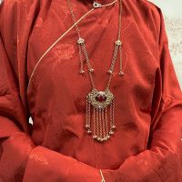 心锁链条璎珞 心锁 链条璎珞如意锁项圈汉服长璎珞明制立领项链诃子裙宋制配饰