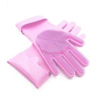 粉色 左右一双 宠物洗澡手套狗狗洗澡刷子神器沐浴露按摩猫咪搓澡防咬抓清洁用品