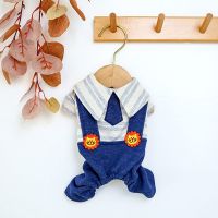 狮子领背带裤 XS-3斤左右 狗狗夏季薄款四脚学生背带裤宠物春天泰迪比熊情侣装帅气贵宾幼犬