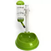 饮水器-绿色 狗狗水壶挂式自动喝水泰迪食盆宠物狗饮水器猫咪二合一喂食器狗碗