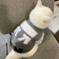 灰色 S码 (5-8斤) 狗狗猫咪衣服冬装猫猫宠物英短蓝猫小奶猫潮牌毛衣公猫帅气可爱