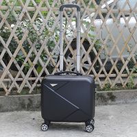 黑色[简约时尚款] 16寸登机箱[三节拉杆] 行李箱小号轻便登机箱迷你拉杆箱16寸18寸小型密码箱旅行箱航空箱