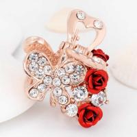 玫瑰小抓爪 韩国水钻简约发卡弹簧夹马尾夹抓夹饰品发饰发夹顶夹成人夹子头饰