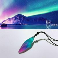 60厘米+延长链5厘米 钛钢蛇链一根 原创星空极光树脂夜光吊坠项链钛钢蛇链手工情侣个性简约生日礼物