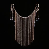 金色面帘+耳挂 面帘古风遮脸汉服遮面纱配饰流苏步摇挂耳古装饰品全套发饰头饰女