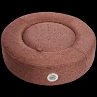 送姜盘 [基础款]棕色圆形艾灸盒 蒲团艾灸坐垫凳仪器熏蒸盒家用理疗全身木制祛湿随身灸坡型艾灸盒