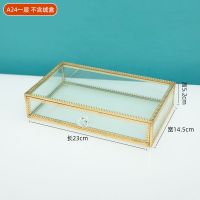 无绒盒 单抽 欧式抽屉式饰品收纳首饰盒玻璃耳环耳钉戒指项链珠宝收纳盒防尘