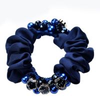 四叶草发绳墨蓝色 头绳女韩国简约头花发圈发绳发饰成人盘发皮套饰品头发绳扎头皮筋