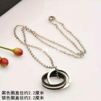 双环A款 链50厘米周长 2毫米粗 男生戒指项链男吊坠女钛钢日韩版潮男个性时尚锁骨链潮人挂件饰品