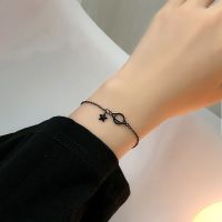 黑色星球手链 黑色星星手链闺蜜简约小众设计ins冷淡风星球高级感学生手镯女 潮
