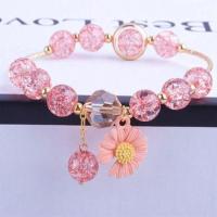 香槟色 单层菊花草莓晶 小女孩手串手饰手镯儿童手链串珠水晶女可爱学生闺蜜女童时尚公主