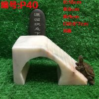 P40(汉白玉) 乌龟晒台爬台大号水龟缸造景晒背台爬梯巴西龟躲洞穴浮岛晒龟爬坡