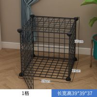 [1格/39*39*37]黑 常规款[带防滑垫+扎带+安装工具] 狗笼室内狗笼子中小型犬栅栏别墅狗狗宠物围栏带厕所分离泰