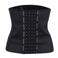 [加强版6A乳胶]黑色 XS [75-95斤] 夏季束腰带瘦身燃脂女学生减肥塑身衣大肚子薄款收腰束腹暴汗收腹