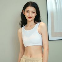 白色[普通款-套头] S#[适合胸围75-80] 束胸超平衣大胸显小les帅t学生女背心短款无绷带裹胸紧身内衣缩胸