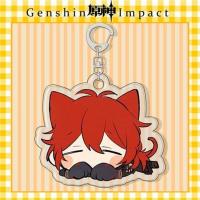 迪卢克趴趴款 双面夹层约6cm 原神周边动漫挂件迪卢克公子温迪魈甘雨二次元周边钥匙挂饰