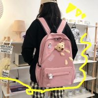 XYM0827粉色 书包女韩版ins风大容量双肩包日系初中生高中生校园风背包电脑包