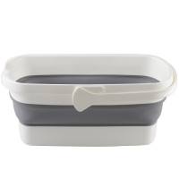 灰白色 可折叠水桶长方形洗车桶钓鱼大号车载户外大容量可洗拖把神器