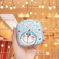 [小方包]害羞叮当 创意耳机收纳包可爱卡通数据线充电器宝收纳盒迷你零钱包防摔日韩