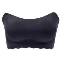 黑色 M(建议80斤 75BCD) 薄款大码无肩带胖mm内衣女聚拢防滑无钢圈裹胸式胸贴显胸小婚纱用