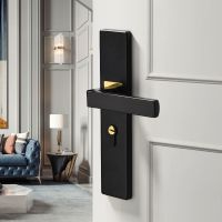 [实心]整套直把手 一把3片合页 3.0厚[送门吸] 门锁通用型家用卧室门大门卫生间房门锁实木门把手家用通用型锁具