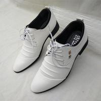 白色9339 38 春秋工作上班白色皮鞋男士英伦尖头婚鞋商务正装男鞋系带休闲潮鞋