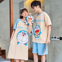 BDD 2588 女M (建议80-100斤) 情侣睡衣女卡通可爱睡衣睡裙女夏季套装睡衣男夏天薄款女士睡衣棉