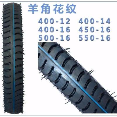 4.00-8羊角花纹送内胎 农用拖拉机三轮车前后轮胎400/450/500/550/600-12 14 16