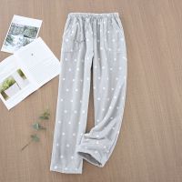 灰底白色点点散口 M 建议90-115斤 加厚法兰绒睡裤女秋冬季保暖大码宽松长裤珊瑚绒可爱家居裤暖暖裤