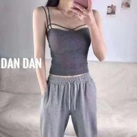 灰色1 均码 吊带背心女外穿潮流辣妹上衣裹胸无袖内搭女学生小心机带垫背心女