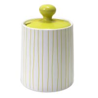 黄色条纹调味罐 日式厨房调味罐调料盒套装家用陶瓷调料罐盐罐带盖调味料瓶调味罐