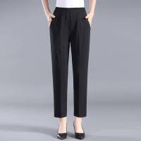 纯黑色[九分裤] XL 建议90-110斤 中老年女裤夏季薄款九分裤妈妈宽松大码老年人高腰直筒裤奶奶裤子