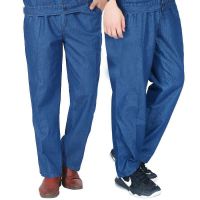 夏季牛仔单条裤子 160/S 夏季工作服套装男薄款牛仔长袖透气耐磨防烫电焊工劳保服短袖上衣