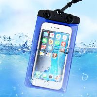 新款蓝色(大号) 水下拍照防水手机袋温泉游泳手机潜水套苹果华为VIVO通用触屏包