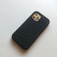 两件套[波浪纹黑色] 苹果12mini (5.4寸) 韩国ins风黑色水纹理iPhone12promax苹果11手机壳防