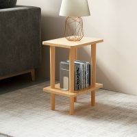 40*30*53 橡胶木 双层实木茶几橡木边几方几边柜沙发边桌正方形卧室床头桌小方桌子