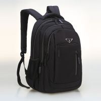 黑色 小号-8523无双接口 大容量双肩包男士初高中学生书包电脑包女耐磨休闲旅行包商务背包
