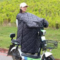 [特惠100条]加大侧翼-黑色方格 冬季加大侧翼挡风被加绒加厚护腿防水电动车踏板摩托车三轮车大号