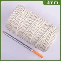 3mm 100米 3mm棉绳手工制作DIY编织棉绳绑粽子绳装饰线绳挂毯编织捆绑棉线绳