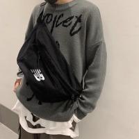 NB黑色 王一博同款单肩包斜挎包日系原宿斜挎包帆布包腰包男装书背包男