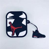 足球乔丹耳机套黑白+指环挂绳 i9s 潮牌乔丹足球耳机套苹果airpods1/2代防摔i11耳机包i27保护壳i12