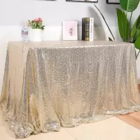 香槟金 方/圆100cm 婚庆婚礼亮片桌布生日派对甜品台桌布Party布置婚桌装饰亮片布料