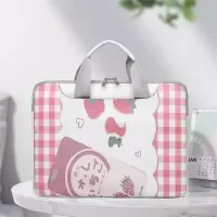 格子草莓+背带 13.3寸 可爱笔记本电脑包女14寸15.6寸13.3寸联想惠普戴尔华硕华为电脑包